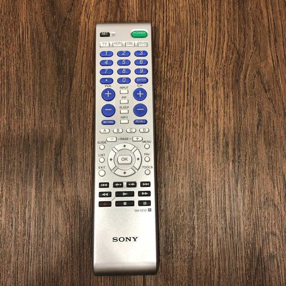 Sony Universal Commander Remote RM-V210 TV VCR Cable DVD Tested Working EUC